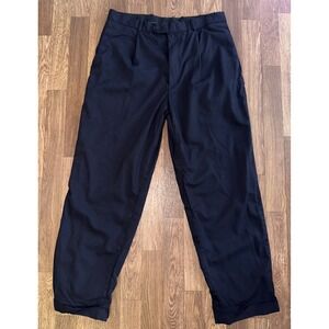 Tasso Elba Wool Dress Pants Pleated Front Relaxed‎ Fit Black W34 L30